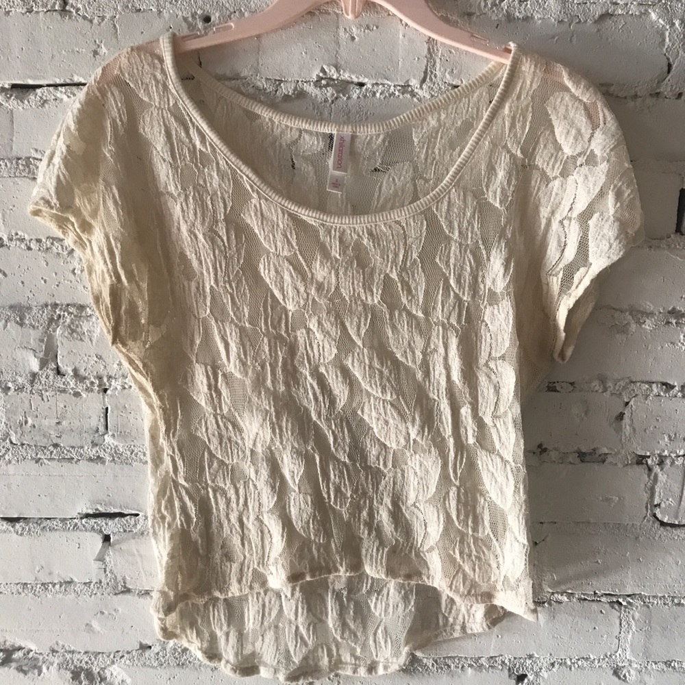 target child ration white lace tee